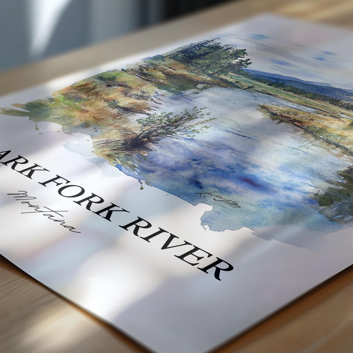Clark Fork River, USA – Watercolor Art Print