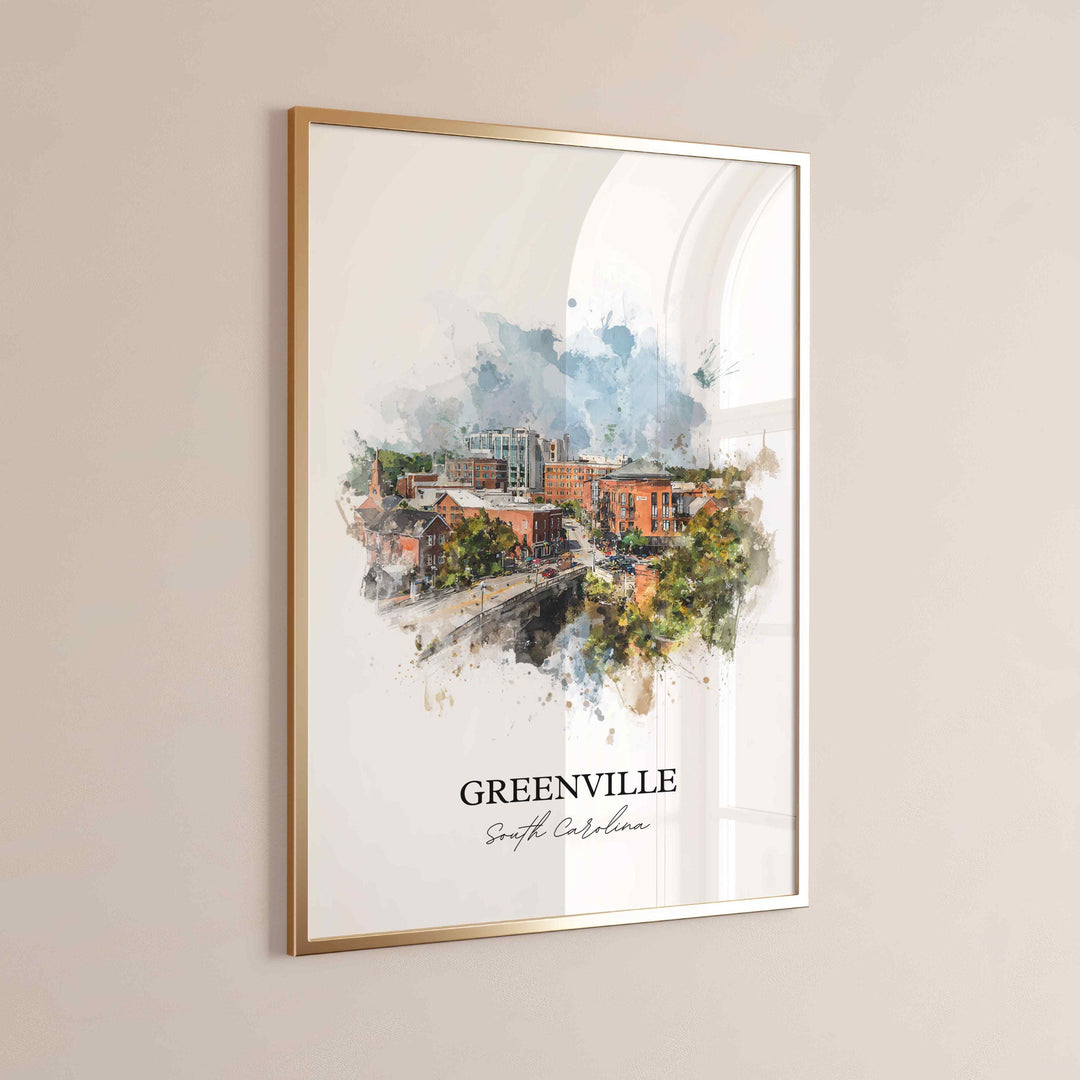 Greenville, South Carolina – Watercolor Art Print