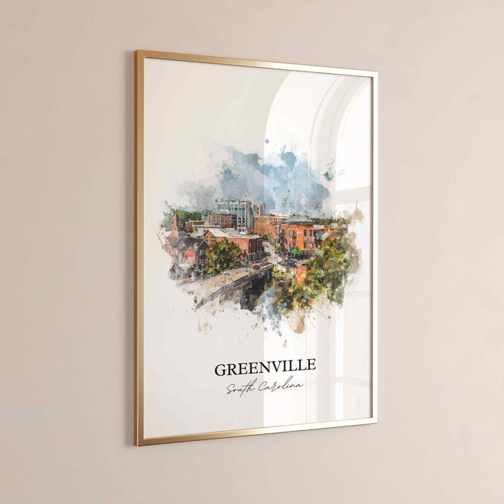Greenville, South Carolina – Watercolor Art Print