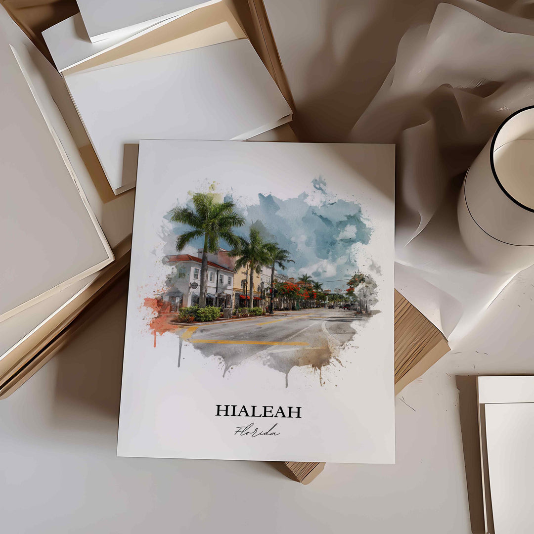Hialeah, Florida – Watercolor Art Print