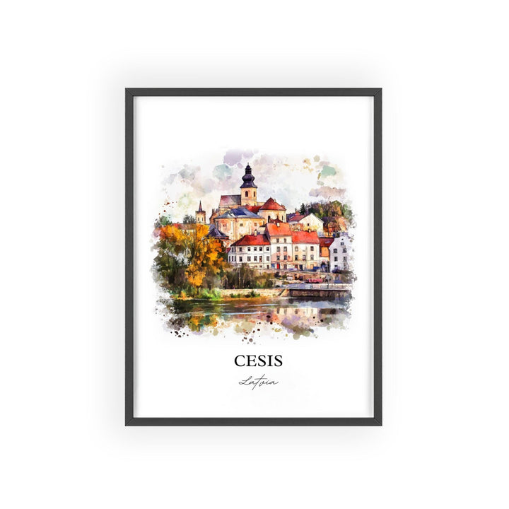 Cesis Latvia Wall Art, Central Vidzeme Print, Latvia Watercolor Art, Cesis Latvia Gift, Travel Print, Travel Poster, Housewarming Gift