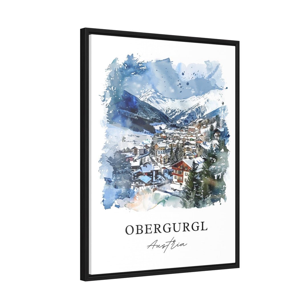 Obergurgl Wall Art, Ötztal Alps Print, Obergurgl Austria Watercolor, Tyrol Austria Gift, Travel Poster, Housewarming Gift