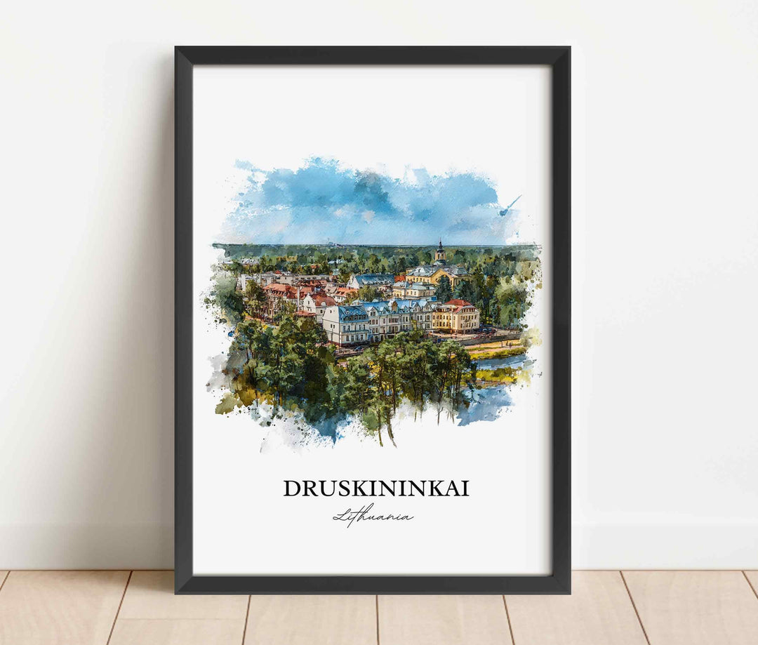 Druskininkai, Lithuania – Watercolor Art Print