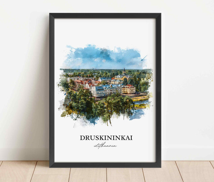 Druskininkai, Lithuania – Watercolor Art Print
