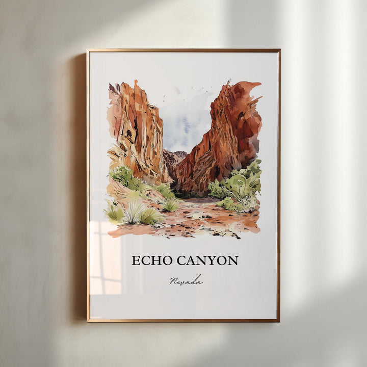 Echo Canyon NV Wall Art, Lincoln County Print, Echo Canyon Watercolor Art, Echo Canyon Gift, Travel Print, Travel Poster, Housewarming Gift