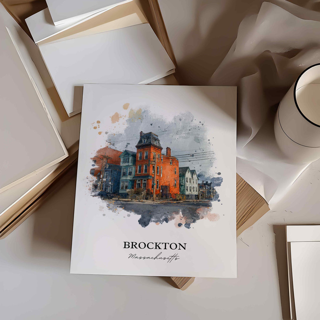 Brockton, Massachusetts – Watercolor Art Print