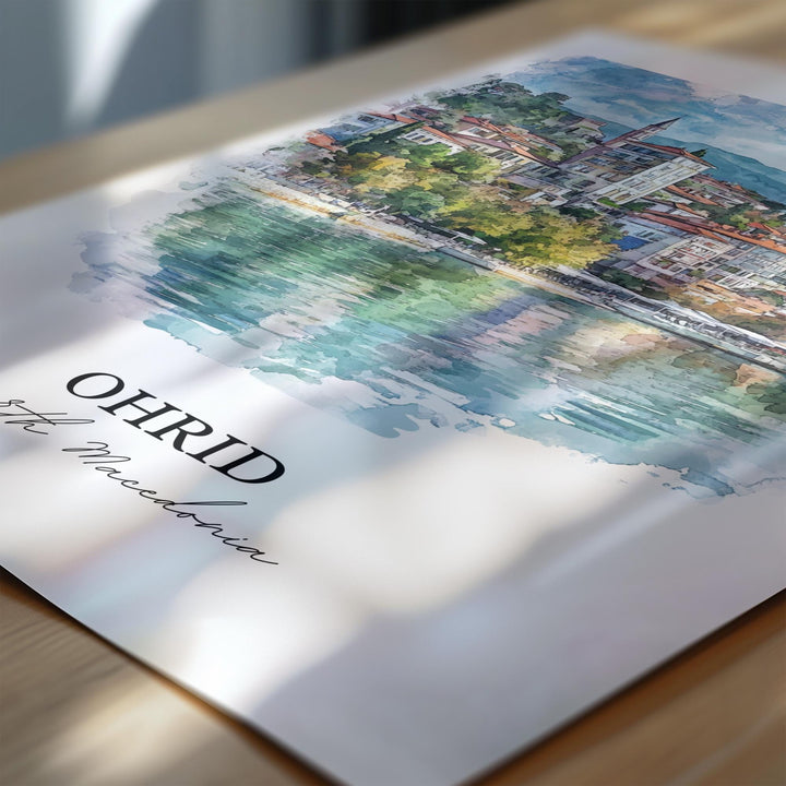 Ohrid, North Macedonia – Watercolor Art Print