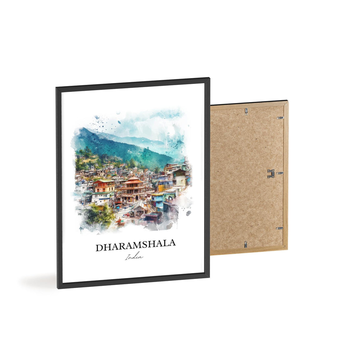 Dharamshala Wall Art, Himachal Pradesh Print, India Watercolor Art, Dharamshala Gift, Travel Print, Travel Poster, Housewarming Gift