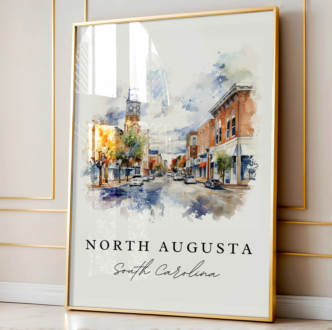 North Augusta SC wall art - South Carolina, North Augusta poster print, North Augusta gift, Birthday present, Custom Text, Perfect Gift