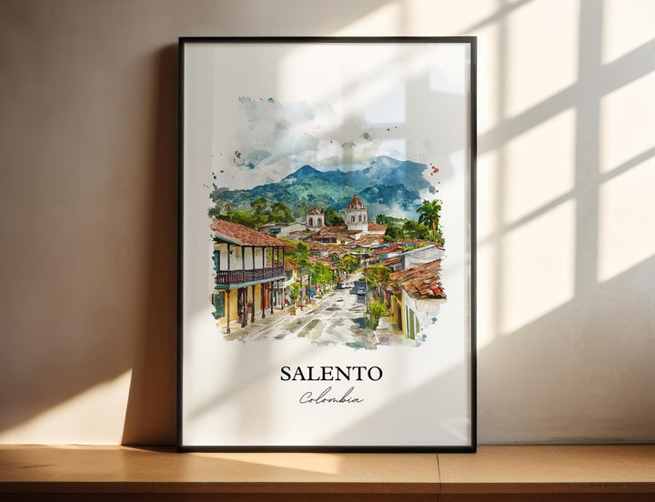 Salento Colombia Wall Art, Bogotá Print, Colombia Watercolor Art, Salento Colombia Gift, Travel Print, Travel Poster, Housewarming Gift