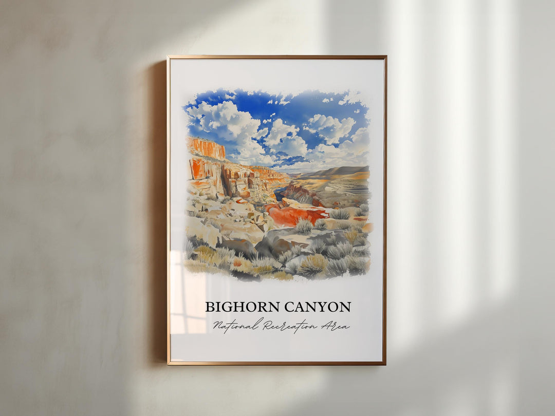 Bighorn Canyon, USA – Watercolor Art Print