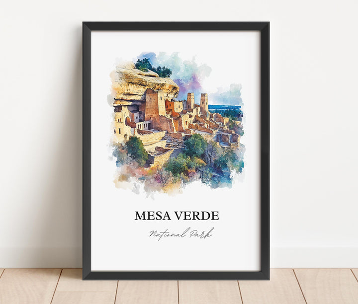 Mesa Verde National Park Art, Montezuma County Print, Colorado Artwork, Mesa Verde Gift, Travel Print, Travel Poster, Housewarming Gift