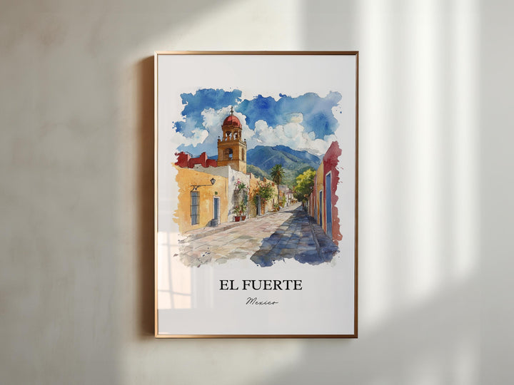 El Fuerte Mexico Wall Art, Sinaloa Print, Mexico Watercolor Art, El Fuerte Mexico Gift, Travel Print, Travel Poster, Housewarming Gift