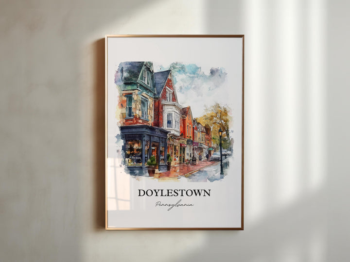 Doylestown PA Wall Art, Bucks County Print, Pennsylvania Watercolor Art, Doylestown PA Gift, Travel Print, Travel Poster, Housewarming Gift