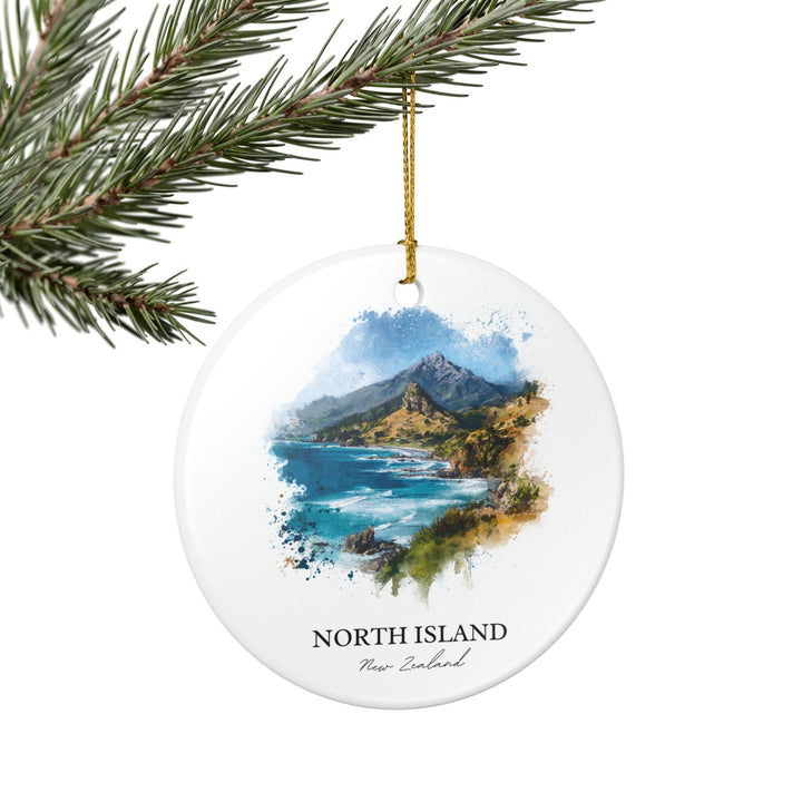 North Island NZ Ornament: Unique North Island Souvenir, New Zealand Xmas Decor, and Authentic New Zealand Gift