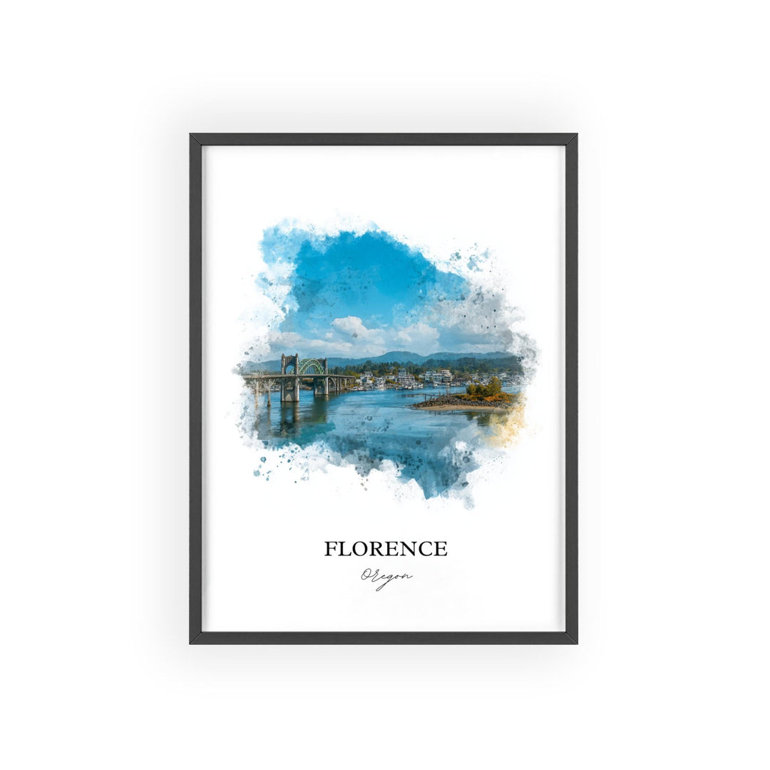 Florence, Oregon – Watercolor Art Print