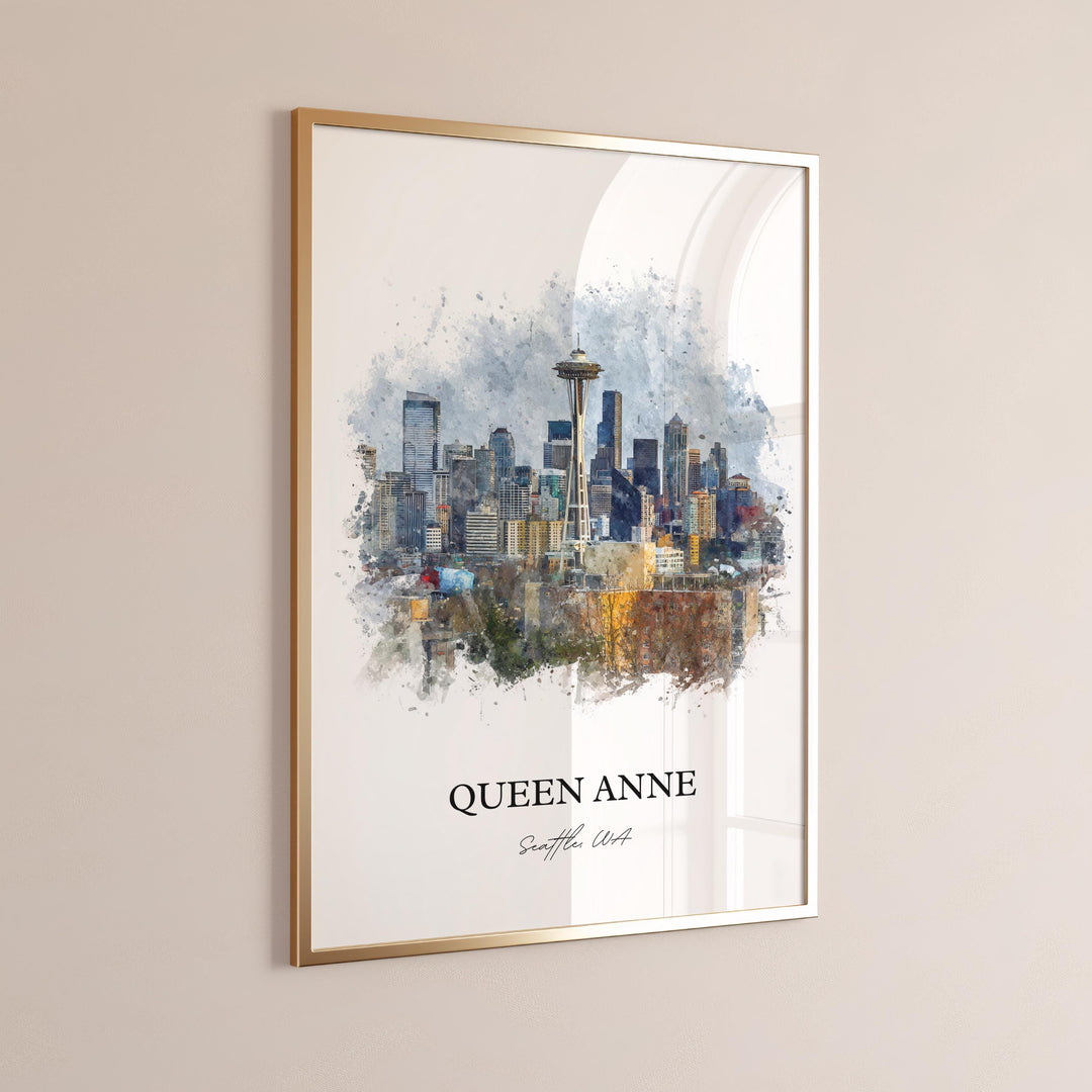 Queen Anne, Washington – Watercolor Art Print