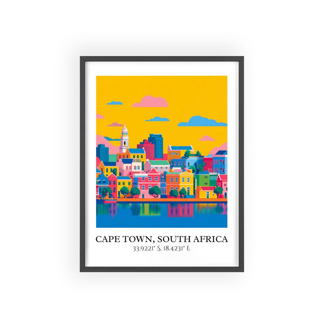 Cape Town Art, Cape Town Retro Travel Art, Cape Town Home Decor, Cape Town Gift, South Africa Travel Art, Travel Prints, Housewarming Gift