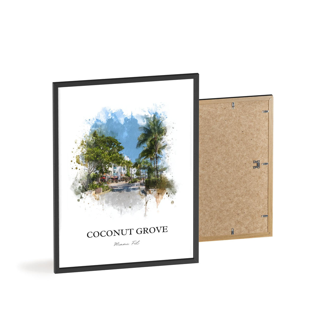 Coconut Grove, FL – Watercolor Art Print