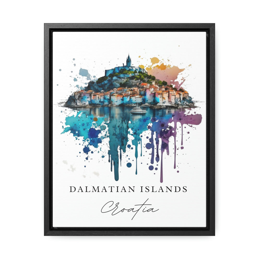 Dalmatian Islands traditional travel art - Croatia, Dalmatian Islands poster, Wedding gift, Birthday present, Custom Text, Personalised Gift