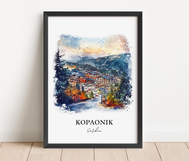 Kopaonik Wall Art, Kosovo Print, Serbia Watercolor Art, Kopaonik Serbia Gift, Travel Print, Travel Poster, Housewarming Gift