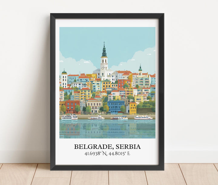 Belgrade Art, Belgrade Retro Travel Art, Belgrade Serbia Home Decor, Serbia Gift, Serbian Travel Art, Travel Prints, Housewarming Gift