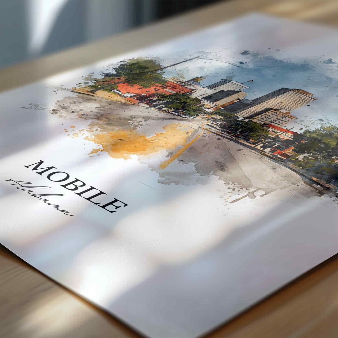 Mobile, Alabama – Watercolor Art Print