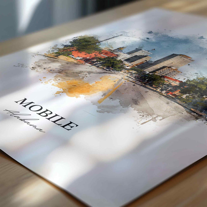 Mobile, Alabama – Watercolor Art Print