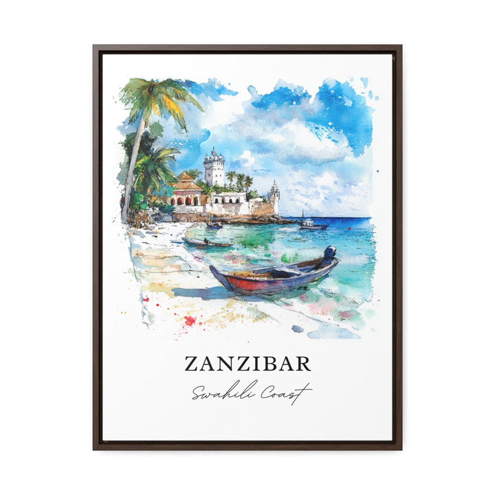 Zanzibar Wall Art, Zanzibar Island Print, Unguja Watercolor Art, Tanzania Gift, Travel Print, Travel Poster, Housewarming Gift