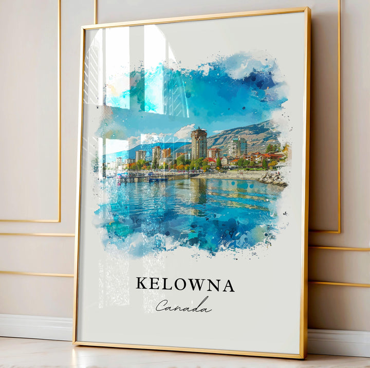 Kelowna Canada wall art - Canada, Kelowna print, Kelowna Wedding gift, Kelowna Birthday present, Custom Text, Perfect Gift