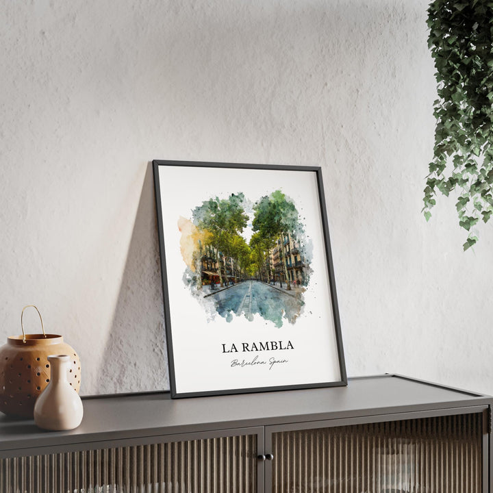 La Rambla, Spain – Watercolor Art Print