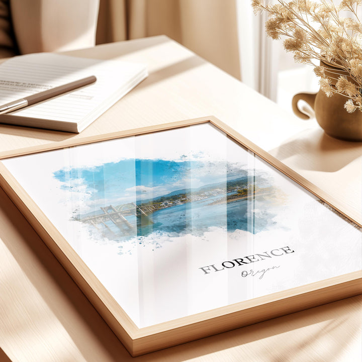 Florence, Oregon – Watercolor Art Print