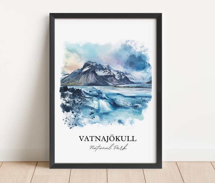 Vatnajökull National Park Wall Art, Iceland Print, Iceland Artwork, Vatnajökull Glacier Gift, Travel Print, Travel Poster, Housewarming Gift