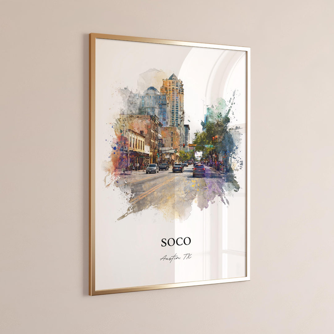 Soco Austin, Texas – Watercolor Art Print