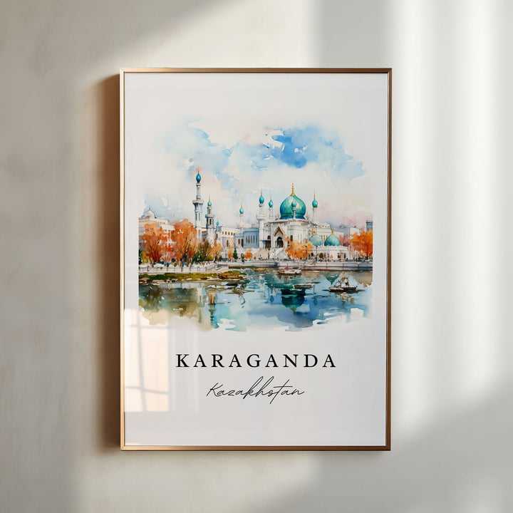 Karaganda wall art - Kazakhstan, Karaganda print, Wedding gift, Karaganda Birthday present, Custom Text, Perfect Gift