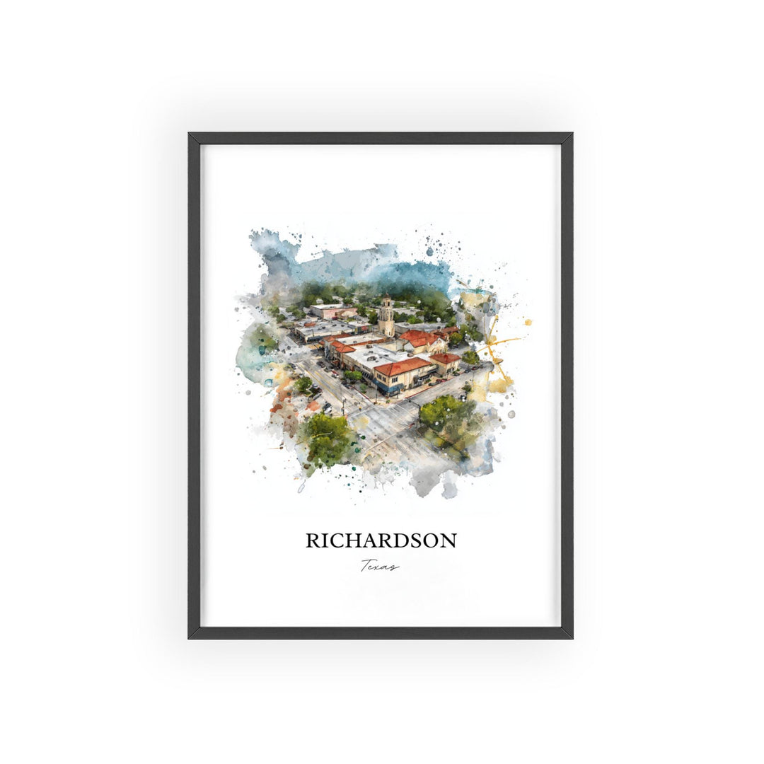 Richardson, Texas – Watercolor Art Print