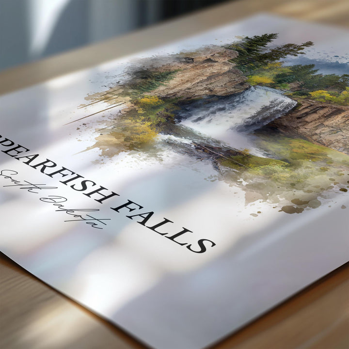 Spearfish Falls Wall Art, Spearfish Canyon Print, South Dakota Artwork, Spearfish Falls Gift, Travel Print, Travel Poster, Housewarming Gift