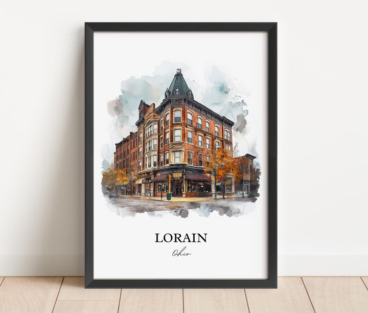 Lorain, Ohio, USA – Watercolor Art Print