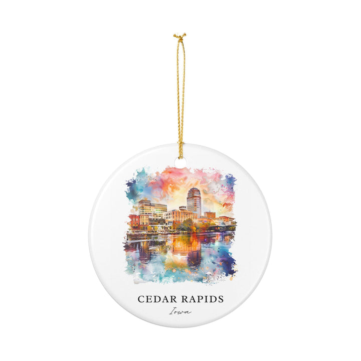 Cedar Rapids Iowa Ornament: Unique Cedar Rapids Souvenir, Cedar Rapids Xmas Decor, and Authentic Cedar Rapids Iowa Gift
