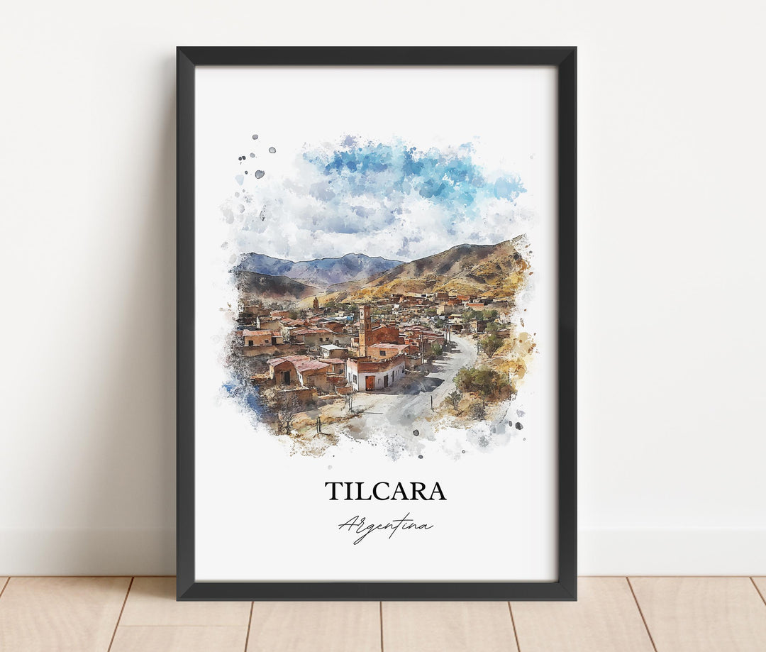 Tilcara Wall Art, Tilcara Agrentina Print, Argentina Watercolor Art, Tilcara Gift, Travel Print, Travel Poster, Housewarming Gift