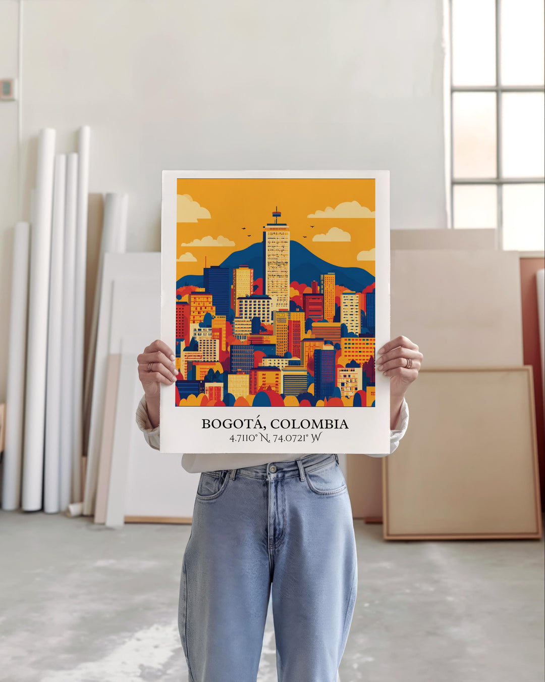 Bogotá Art, Bogotá Retro Travel Art, Bogotá Colombia Home Decor, Colombia Gift, Colombia Travel Art, Travel Prints, Housewarming Gift