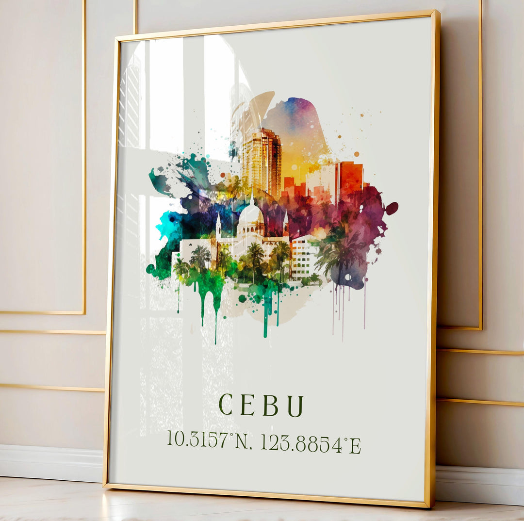 Cebu Philippines wall art - Philippines, Cebu poster, Cebu Wedding gift, Cebu Birthday present, Custom Text, Personalised Gift