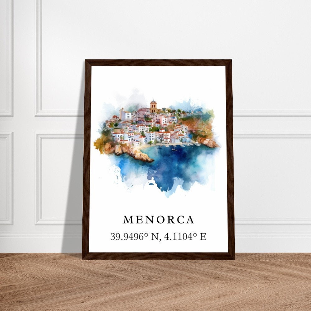 Menorca Spain wall art Spain, Menorca poster, Menorca Wedding gift, Balearic Islands souvenir, Custom Text, Personalised Gift