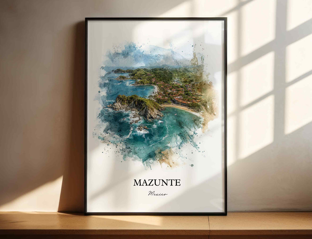 Mazunte, Mexico – Watercolor Art Print Mermejita