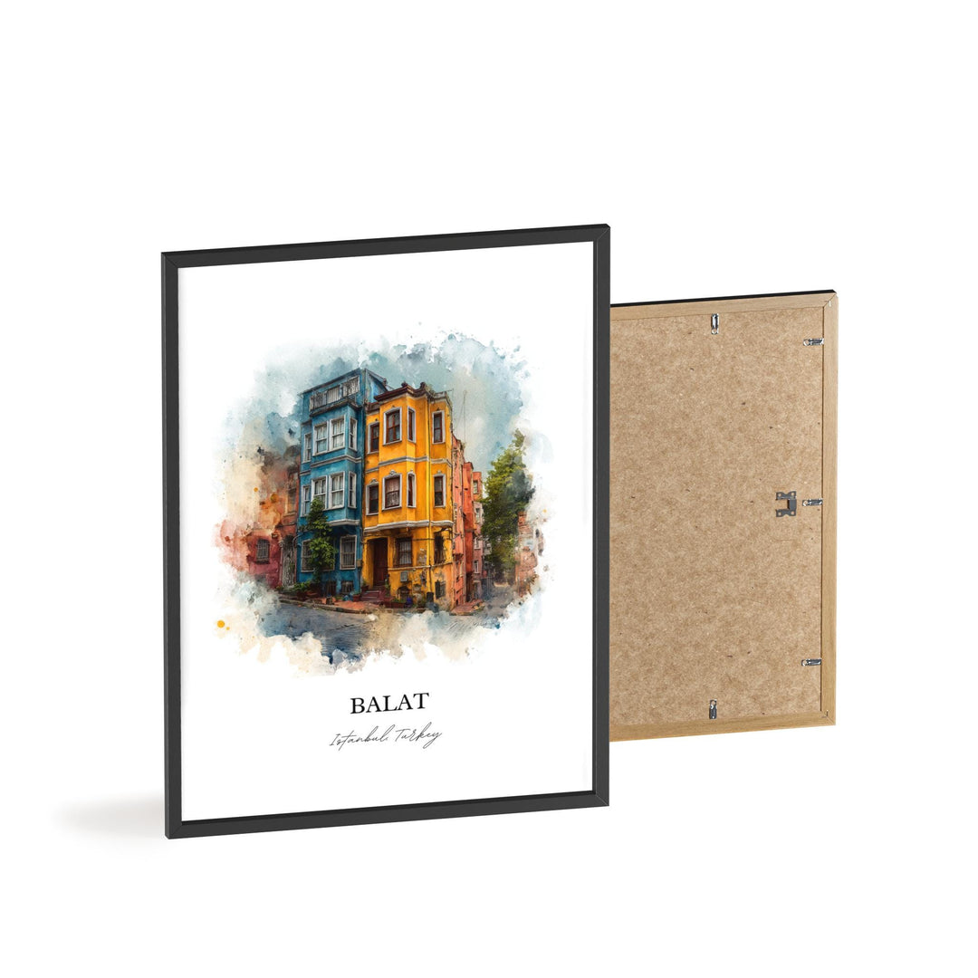 Balat Istanbul Wall Art, Istanbul Print, Istanbul Watercolor Art, Istanbul Turkey Gift, Turkey Print, Travel Poster, Housewarming Gift