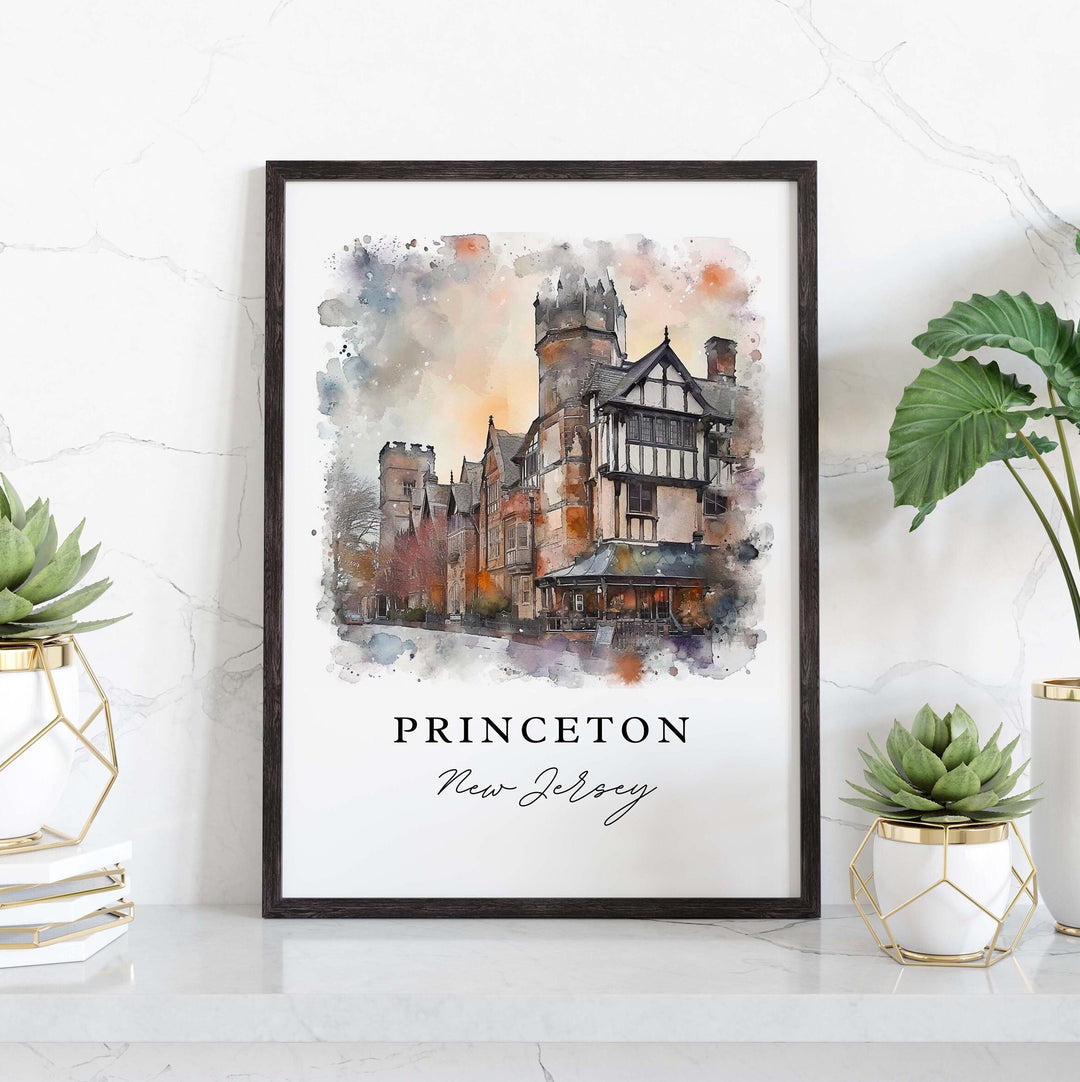 Princeton NJ wall art - New Jersey, Princeton print, Princeton Wedding gift, Birthday present, Custom Text, Perfect Gift