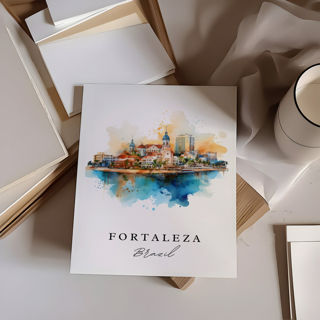 Fortaleza Brazil wall art - Brazil, Fortaleza poster, Wedding gift, Birthday present, Custom Text, Personalized Gift