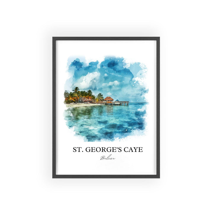 St. George's Caye, Belize – Watercolor Art Print