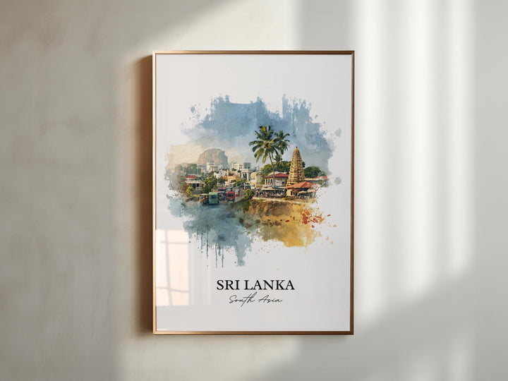 Sri Lanka Wall Art, Sri Lanka Print, Sri Lanka Watercolor Art, Sri Lanka Gift, Travel Print, Travel Poster, Housewarming Gift