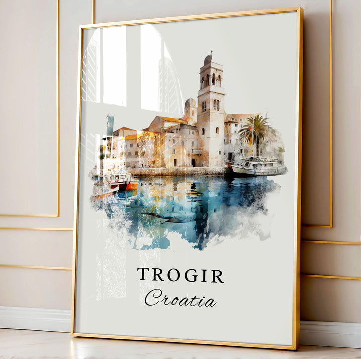 Trogir Croatia wall art - Croatia, Trogir poster, Trogir Wedding gift, Trogir Croatia Birthday present, Custom Text, Personalized Gift
